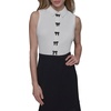 image:imageKarl Lagerfeld Womens Sleeveless Flounce Hem Sheath DressSoft WhiteBlack