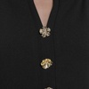 image:imageKarl Lagerfeld Womens Sleeveless Gold Buttoned Split Neck Mini Sheath DressBlack