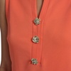 image:imageKarl Lagerfeld Womens Sleeveless Gold Buttoned Split Neck Mini Sheath DressCamelia