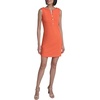 image:imageKarl Lagerfeld Womens Sleeveless Gold Buttoned Split Neck Mini Sheath DressCamelia