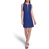 image:imageKarl Lagerfeld Womens Sleeveless Gold Buttoned Split Neck Mini Sheath DressMaritime