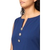 image:imageKarl Lagerfeld Womens Sleeveless Gold Buttoned Split Neck Mini Sheath DressMaritime