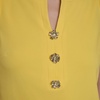 image:imageKarl Lagerfeld Womens Sleeveless Gold Buttoned Split Neck Mini Sheath DressSoft Lemon Chrome