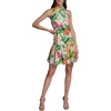 image:imageKarl Lagerfeld Womens Sleeveless Halter Neck Printed Floral Ottoman Dropwaist Above the Knee DressSoft White Combo