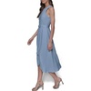 image:imageKarl Lagerfeld Womens Sleeveless Jewel Neck Belted Aline Midi DressChambray Blue