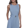 image:imageKarl Lagerfeld Womens Sleeveless Jewel Neck Belted Aline Midi DressChambray Blue