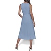 image:imageKarl Lagerfeld Womens Sleeveless Jewel Neck Belted Aline Midi DressChambray Blue