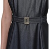 image:imageKarl Lagerfeld Womens Sleeveless Jewel Neck Belted Aline Midi DressIndigo