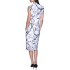 image:imageKarl Lagerfeld Womens Sleeveless Mock Neck Printed Scuba Crepe Sheath DressSoft White Combo