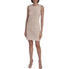 image:imageKarl Lagerfeld Womens Sleeveless Round Neck Aline Tweed Mini DressTaupeSoft White