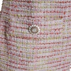 image:imageKarl Lagerfeld Womens Sleeveless Round Neck with Notch Textured Tweed DressHot Coral Soft White Multi