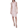 image:imageKarl Lagerfeld Womens Sleeveless Round Neck with Notch Textured Tweed DressHot Coral Soft White Multi