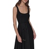 image:imageKarl Lagerfeld Womens Sleeveless Scoop Neck Belted Aline Midi DressBlack