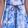 image:imageKarl Lagerfeld Womens Sleeveless Scoop Neck Belted Aline Midi DressPorcelain Blue Multi