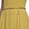 image:imageKarl Lagerfeld Womens Sleeveless Scoop Neck Belted Aline Midi DressSoft Lemon Chrome
