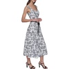 image:imageKarl Lagerfeld Womens Sleeveless Scoop Neck Belted Aline Midi DressSoft WhiteBlack