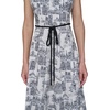 image:imageKarl Lagerfeld Womens Sleeveless Scoop Neck Belted Aline Midi DressSoft WhiteBlack Combo