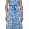 image:imageKarl Lagerfeld Womens Sleeveless Scoop Neck Belted Aline Midi DressSoft WhiteFrench Blue Combo