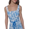 image:imageKarl Lagerfeld Womens Sleeveless Scoop Neck Belted Aline Midi DressSoft WhiteFrench Blue Combo