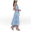 image:imageKarl Lagerfeld Womens Sleeveless Scoop Neck Belted Aline Midi DressSoft WhiteFrench Blue Combo