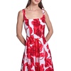 image:imageKarl Lagerfeld Womens Sleeveless Scoop Neck Belted Aline Midi DressTomato Multi