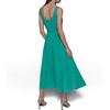 image:imageKarl Lagerfeld Womens Sleeveless Scoop Neck Belted Aline Midi DressVivid Green