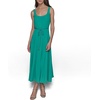 image:imageKarl Lagerfeld Womens Sleeveless Scoop Neck Belted Aline Midi DressVivid Green