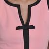 image:imageKarl Lagerfeld Womens Sleeveless Split Neck Contrast Trim Aline Mini Dress with Bow DetailAlmond BlossomBlack