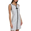 image:imageKarl Lagerfeld Womens Sleeveless Split Neck Contrast Trim Aline Mini Dress with Bow DetailBlack White MultiBlack