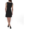 image:imageKarl Lagerfeld Womens Sleeveless Split Neck Contrast Trim Aline Mini Dress with Bow DetailBlackSoft White