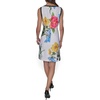 image:imageKarl Lagerfeld Womens Sleeveless Split Neck Contrast Trim Aline Mini Dress with Bow DetailSoft White FloralBlack