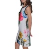 image:imageKarl Lagerfeld Womens Sleeveless Split Neck Contrast Trim Aline Mini Dress with Bow DetailSoft White FloralBlack