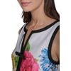 image:imageKarl Lagerfeld Womens Sleeveless Split Neck Contrast Trim Aline Mini Dress with Bow DetailSoft White FloralBlack
