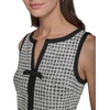 image:imageKarl Lagerfeld Womens Sleeveless Split Neck Contrast Trim Aline Mini Dress with Bow DetailSoft White MultiBlack