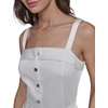 image:imageKarl Lagerfeld Womens Sleeveless Square Neck Drope Waist Maxi Dress with Rope BeltSoft White