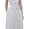 image:imageKarl Lagerfeld Womens Sleeveless Square Neck Drope Waist Maxi Dress with Rope BeltSoft White