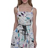 image:imageKarl Lagerfeld Womens Sleeveless Square Neck Drope Waist Maxi Dress with Rope BeltSoft White Multi