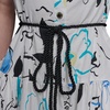 image:imageKarl Lagerfeld Womens Sleeveless Square Neck Drope Waist Maxi Dress with Rope BeltSoft White Multi