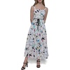 image:imageKarl Lagerfeld Womens Sleeveless Square Neck Drope Waist Maxi Dress with Rope BeltSoft White Multi
