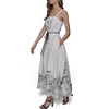 image:imageKarl Lagerfeld Womens Sleeveless Square Neck Drope Waist Maxi Dress with Rope BeltSoft WhiteBlack
