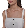 image:imageKarl Lagerfeld Womens Sleeveless Square Neck Drope Waist Maxi Dress with Rope BeltSoft WhiteBlack