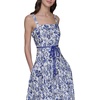 image:imageKarl Lagerfeld Womens Sleeveless Square Neck Drope Waist Maxi Dress with Rope BeltSoft WhiteBright Sapphire Combo
