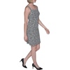image:imageKarl Lagerfeld Womens Sleeveless Square Neck Metallic Knit Tweed Sheath Mini DressBlackSoft White Multi