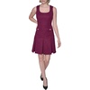 image:imageKarl Lagerfeld Womens Sleeveless Square Neck Stretch Texture Mini Dress with PocketsWine
