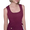 image:imageKarl Lagerfeld Womens Sleeveless Square Neck Stretch Texture Mini Dress with PocketsWine