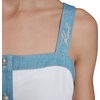 image:imageKarl Lagerfeld Womens Sleeveless Square Neck Tiered Mixed Media Tie Belt Midi DressWhite