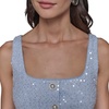image:imageKarl Lagerfeld Womens Sleeveless Square Neck Tweed Aline Mini DressChambray Blue