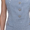 image:imageKarl Lagerfeld Womens Sleeveless Square Neck Tweed Aline Mini DressChambray Blue
