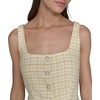 image:imageKarl Lagerfeld Womens Sleeveless Square Neck Tweed Aline Mini DressFresia YellowSoft White