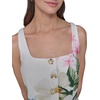 image:imageKarl Lagerfeld Womens Sleeveless Square Neck Tweed Aline Mini DressSoft WhiteFrench Blue Combo